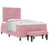 vidaXL Cama Box com cabeceira Rosa 190 x 120 cm Veludo