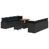 vidaXL Conjunto de Sof&aacute; de Jardim 11 unid. Preto vime PE