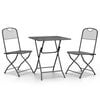 vidaXL 3 pcs conj. de jantar p/ jardim malha metal expandido antracite