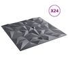 vidaXL Pain&eacute;is de parede 24 pcs Ametista Cinza 50 x 50 cm Espuma XPS