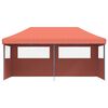 vidaXL Tenda p/ festas pop-up dobr&aacute;vel 3 paredes laterais terracotta