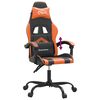 vidaXL Cadeira gaming couro artificial preto e laranja