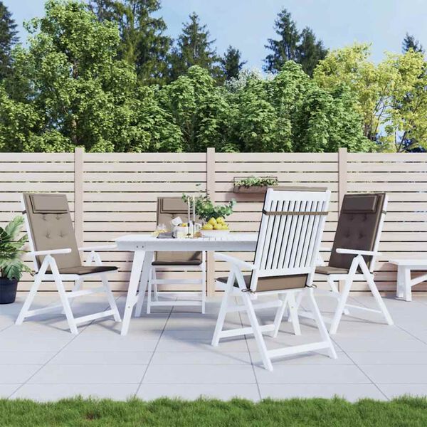 vidaXL Almofad&otilde;es cadeira encosto alto 4pcs oxford cinza-acastanhado