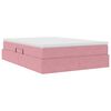 vidaXL Cama com arruma&ccedil;&atilde;o e colch&atilde;o Rosa 140 x 200 cm Veludo