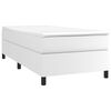 vidaXL Cama com molas/colchão 90x190 cm couro artificial branco