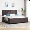 vidaXL Cama Box com colch&atilde;o Marrom Escuro 200 x 200 cm tecido