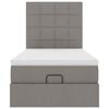 vidaXL Estrutura de cama otomana com colch&atilde;o tecido cinzento 80x200cm