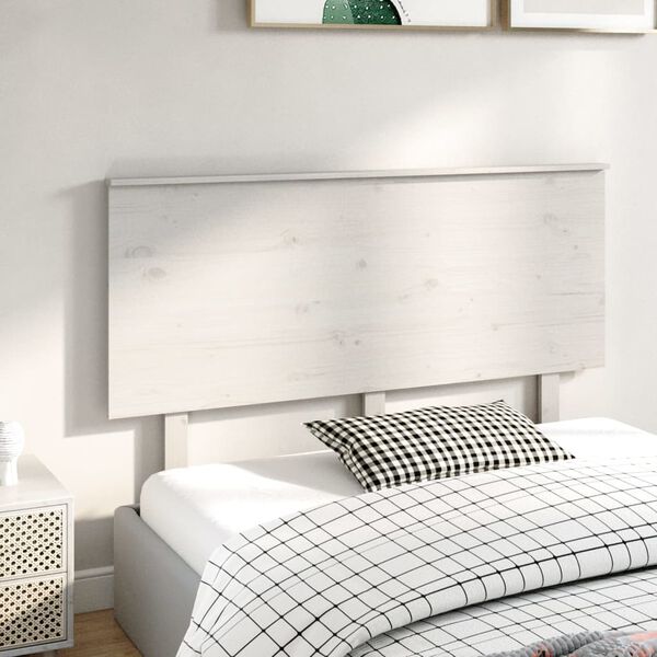 vidaXL Cabeceira de cama 144x6x82,5 cm pinho maci&ccedil;o branco