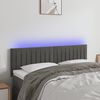 vidaXL Cabeceira de cama c/luzes LED veludo 144x5x78/88cm cinza-escuro