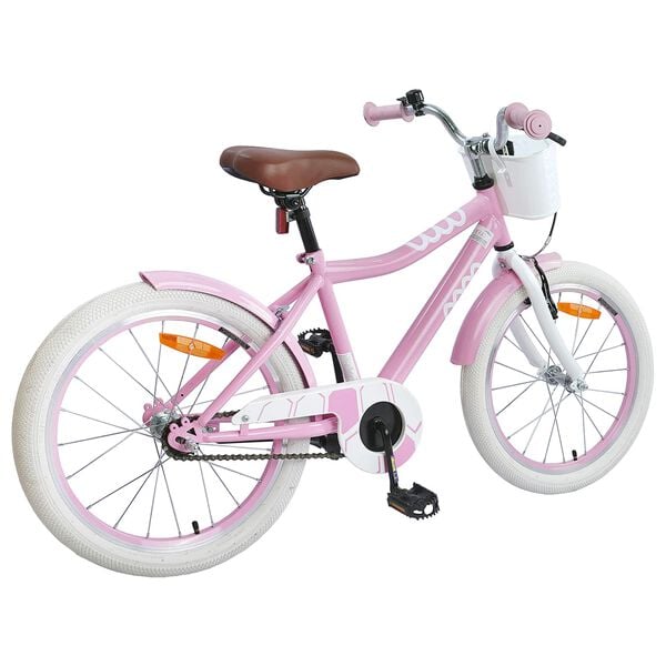 vidaXL Bicicleta Infantil 18 Polegadas para 5-7 anos Rosa Claro