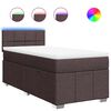 vidaXL Cama com molas/colch&atilde;o 90x200 cm tecido castanho-escuro