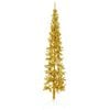 vidaXL Meia &aacute;rvore de Natal fina com suporte 240 cm dourado