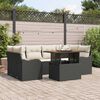 vidaXL Conjunto de Sof&aacute; de Jardim 7 pcs Preto Rattan Sint&eacute;tico