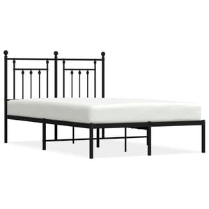vidaXL Estrutura de cama com cabeceira 120x190 cm metal preto