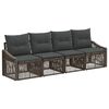 vidaXL Conjunto de Sof&aacute; de Jardim 4 unid. Cinzento vime PE