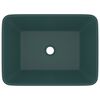 vidaXL Lavatório luxuoso 41x30x12 cm cerâmica verde-escuro mate