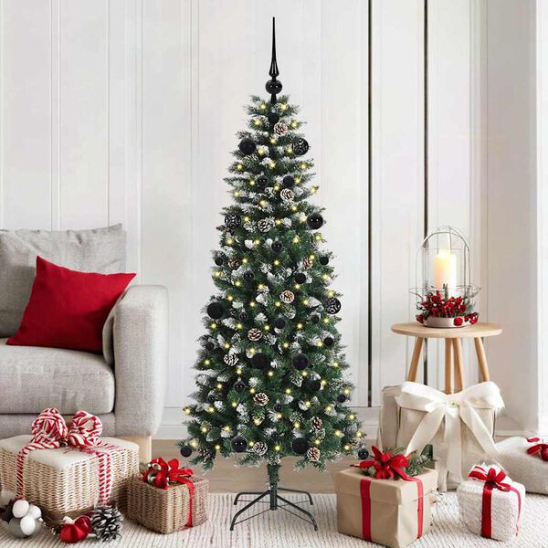 vidaXL &Aacute;rvore de Natal Artificial Verde 150 cm PVC, Pl&aacute;stico e A&ccedil;o