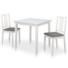 vidaXL 3 pcs conjunto de jantar MDF branco