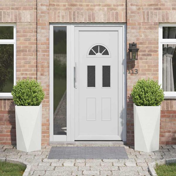 vidaXL Floreira 2 pcs Branco 40 x 40 x 75 cm A&ccedil;o