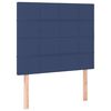 vidaXL Cabeceira cama c/ LED tecido 80x5x118/128 cm azul