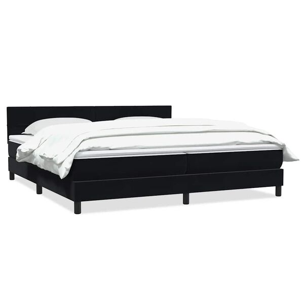 vidaXL Cama com molas/colch&atilde;o 180x210 cm veludo preto