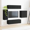 vidaXL Conjunto de Gabinete de Parede para TV 6 pcs Preto