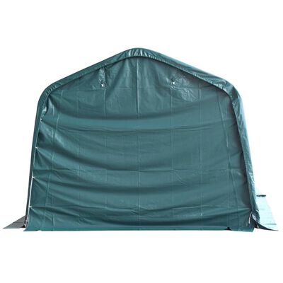 vidaXL Tenda para gado removível PVC 550 g/m² 3,3x16 m verde-escuro