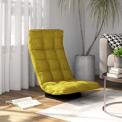 vidaXL Cadeira de piso giratória tecido verde