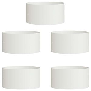 vidaXL Anel de Vaso 5 pcs Branco 40 x 40 x 20 cm A&ccedil;o laminado a frio