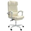 vidaXL Cadeira de escrit&oacute;rio reclin&aacute;vel couro artificial cor creme
