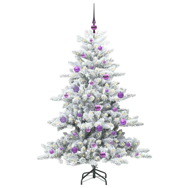 vidaXL &Aacute;rvore de Natal Articulada Artificial Branco 150 cm PVC e A&ccedil;o