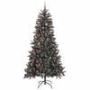 vidaXL &Aacute;rvore de Natal Artificial Verde 210 cm PVC, Pl&aacute;stico e A&ccedil;o