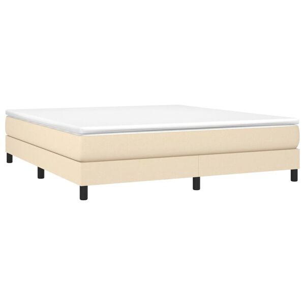 vidaXL Estrutura de cama com molas 160x200 cm tecido cor creme