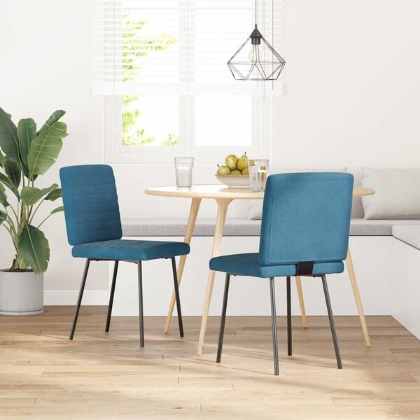 vidaXL Cadeiras de jantar 2 pcs veludo azul