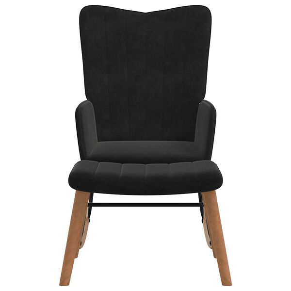 vidaXL Cadeira de baloi&ccedil;o com banco veludo preto