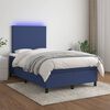 vidaXL Cama box spring c/ colch&atilde;o e LED 120x200 cm tecido azul