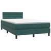 vidaXL Cama box spring c/ colch&atilde;o e LED 120x210 cm veludo verde-escuro