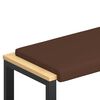 vidaXL Almofada de Banco Couro Sint&eacute;tico Castanho Profundidade 35 cm
