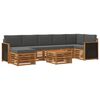 vidaXL Conjunto de Sof&aacute;s para Exterior 7 pcs Natural e Antracite