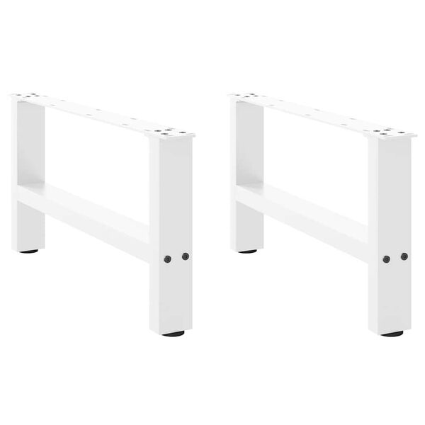vidaXL Pés para mesa de centro , brancos, 2 peças, 60x (30-31) cm, aço