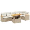 vidaXL 7 pcs conjunto de sof&aacute;s p/ jardim com almofad&otilde;es vime PE bege
