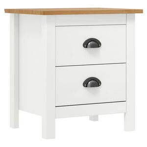 vidaXL Mesa de cabeceira Hill 46x35x49,5 cm pinho maci&ccedil;o branco