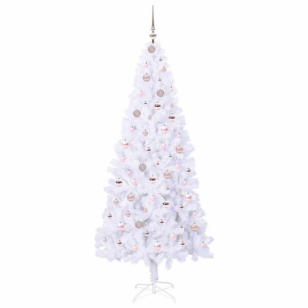vidaXL &Aacute;rvore de Natal Artificial com 300 LEDs Branco 210 cm PVC e A&ccedil;o