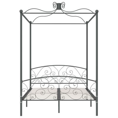 vidaXL Estrutura de cama com dossel 140x200 cm metal cinzento
