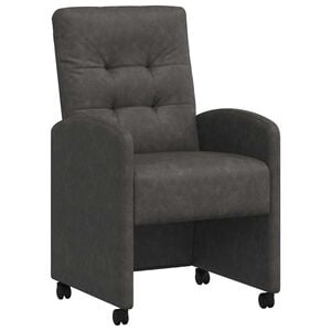 vidaXL Cadeiras de Jantar com Rodas 2 unid. Couro sint&eacute;tico Preto