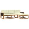 vidaXL Conjunto de Sof&aacute;s para Exterior 4 pcs Natural e Creme