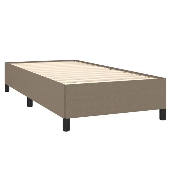 vidaXL Estrutura cama sem colch&atilde;o 100x200 cm tecido cinza-acastanhado