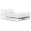 vidaXL Estrutura de cama com 4 gavetas 160x200 cm pinho maci&ccedil;o branco