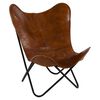 Lesli Living Cadeira borboleta Buffalo 75x75x87 cm castanho