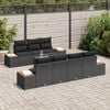 vidaXL Conjunto de Sof&aacute; de Jardim 8 pcs Preto Rattan Sint&eacute;tico